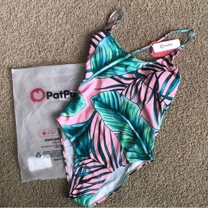 PatPat Tropical Leaf One Piece Swimsuit